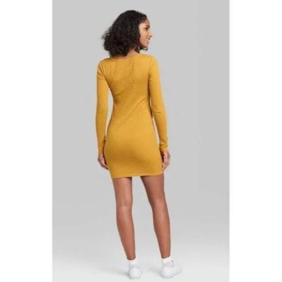 Wild Fable Ribbed Long Sleeve Bodycon Sun Dress SZ‎ XS NWT - Picture 2 of 11